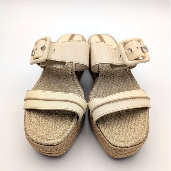 Sam Edelman Carson Platform Wedge Espadrille Slide Sandal Cream US8.5 EU39 - Picture 2 of 12
